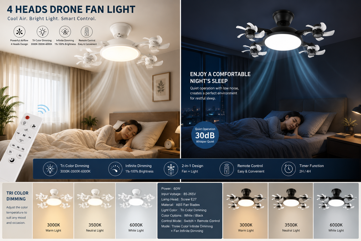 2-In-1  Fan Light