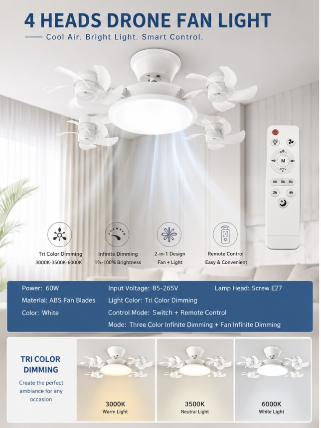 2-In-1  Fan Light