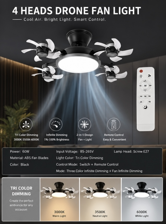 2-In-1  Fan Light